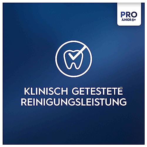 Oral-B Pro Junior Elektrische Zahnbürste für Kinder — Electric Toothbrush ab 6 Jahren — Inkl. 1 Aufsteckbürste, Designed by Braun, Grün